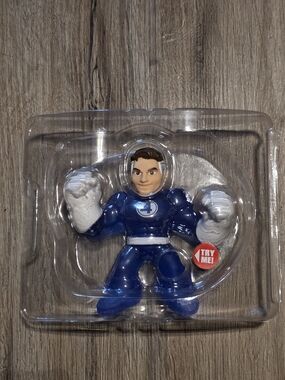Blue Superhero Action Figure with White Gloves